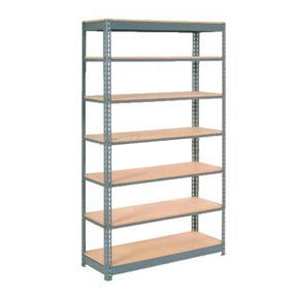 Global Industrial Heavy Duty Shelving 48W x 24D x 84H With 7 Shelves, Wood Deck, Gray B2297537